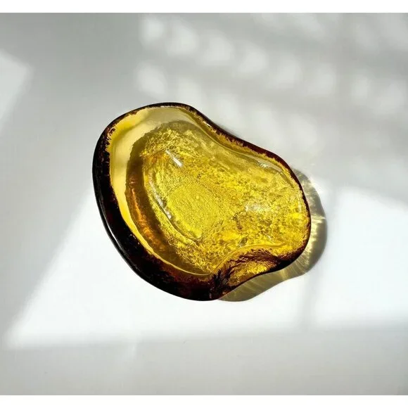 Blenko Glass Co. Amoeba Free Form Handmade Glass Catchall / Ash Tray - Picture 2 of 8